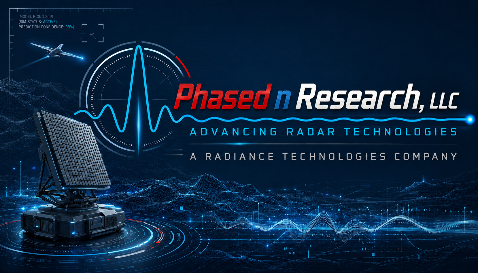 Radar system tracking simulation with live status readout
